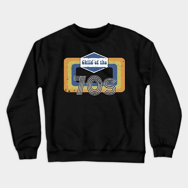 Child of the 70s - Retro Distressed Crewneck Sweatshirt by Brad T